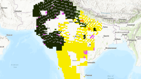 Map of South Asia showing the project's documentation progress