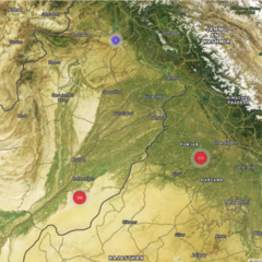 Satellite image centred on the Punjab region